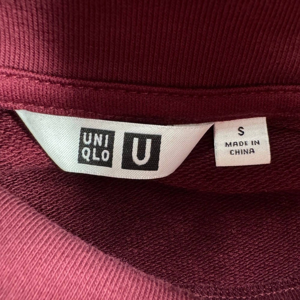 Uniqlo U Sweatshirt Mens S Burgundy Excellent Turtleneck Long Sleeve 341-419547 - Picture 2 of 8